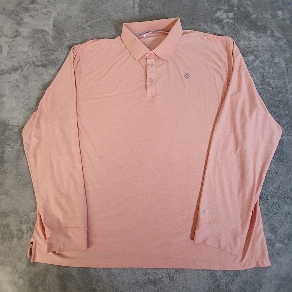 Coolibar Shirt Mens 2XL‎ Peach Longsleeve UPF50+ Golf Sportswear Casual